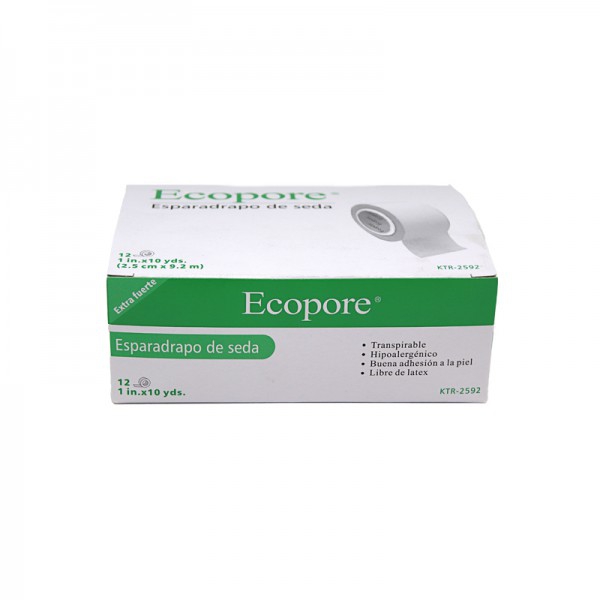 Ruban adhésif en soie Ecopore Unidix 2,5 x 10 m (boîte de 12 unités)